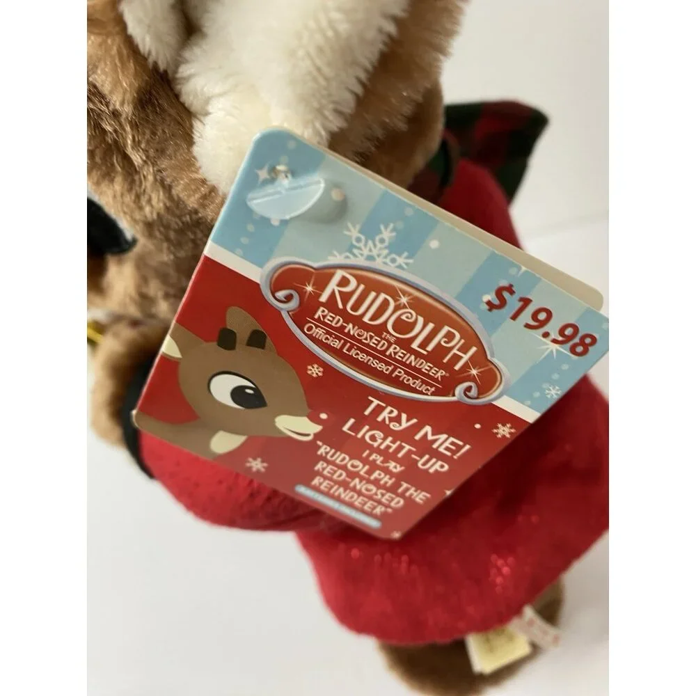 Rudolph the Reindeer Light-Up‎ Musical Plush Plays Saxophone Christmas Dan Dee